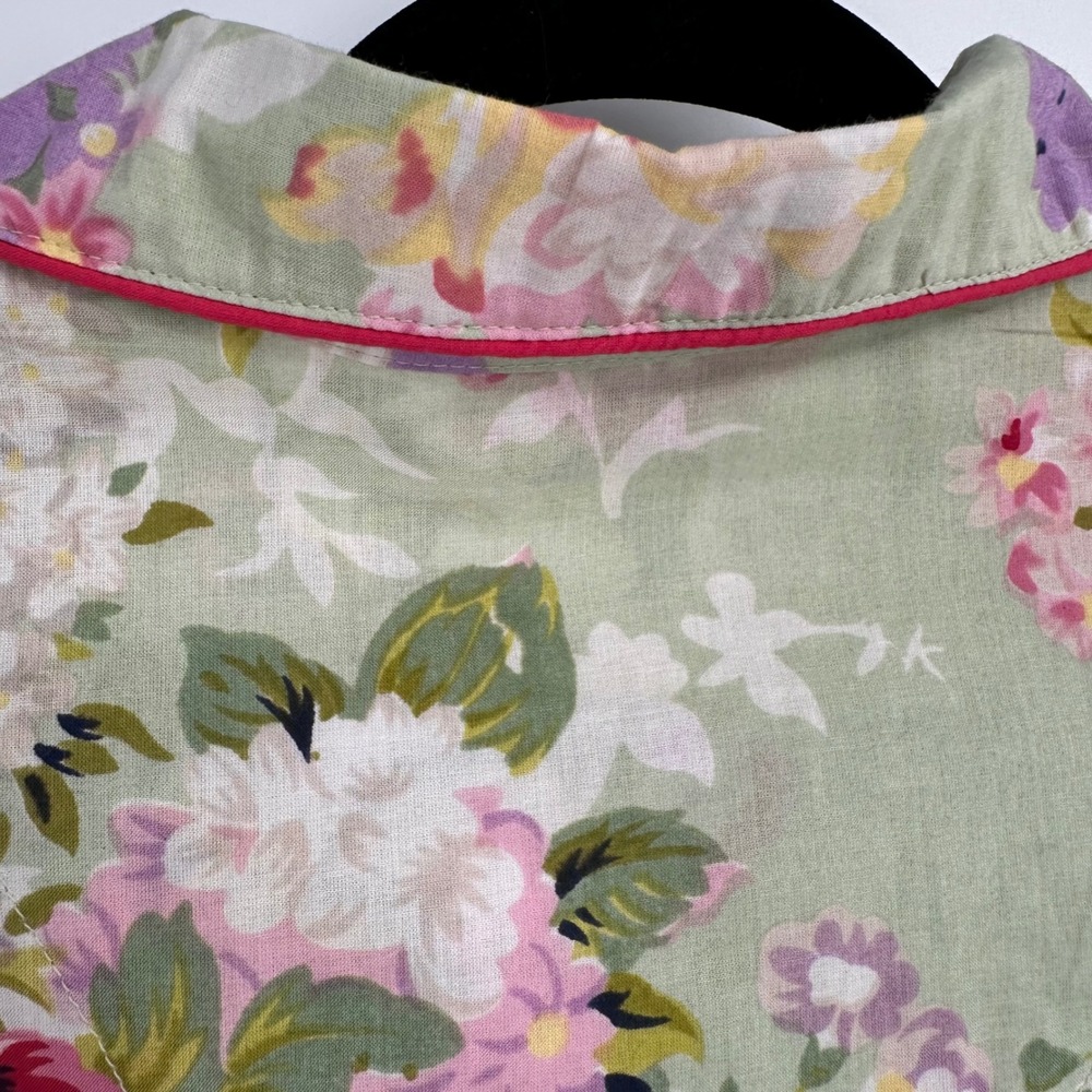 Mahogany Bridgette Green Floral Button Down Nightshirt‎ Pajama Top Small NWT - Picture 8 of 10